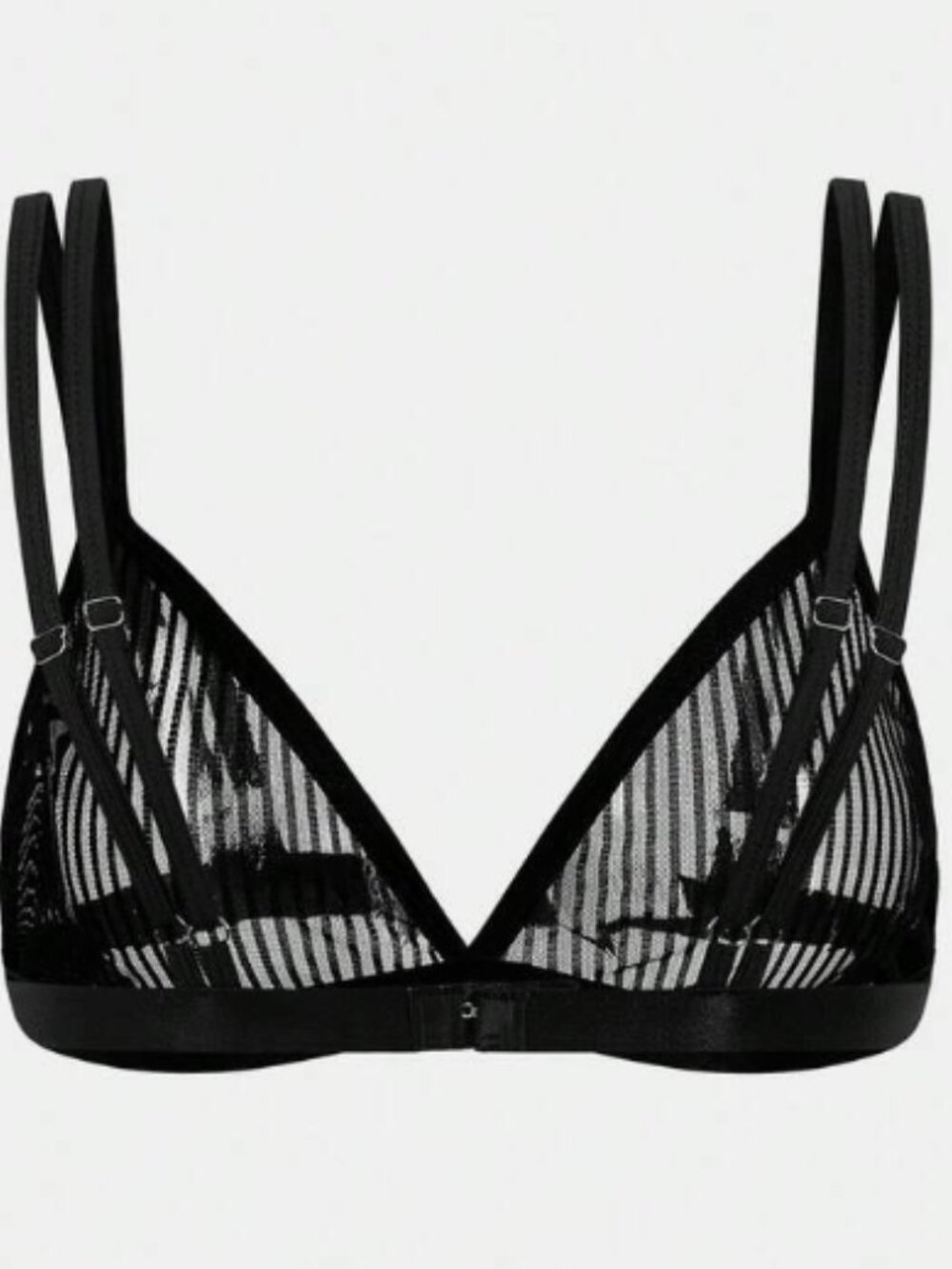 SHEIN Black Sheer Mesh Bra with Triangular Cups